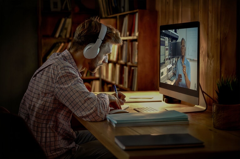 Engineer watching tech video image